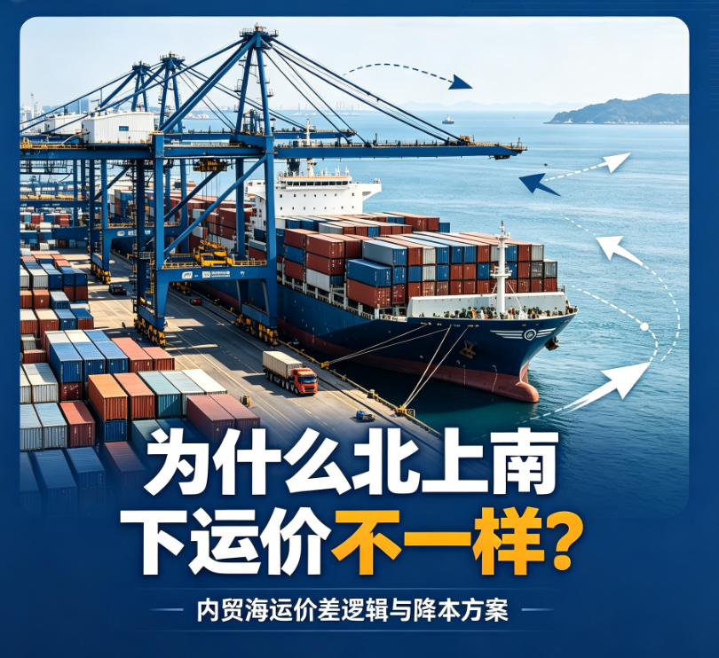 为什么统一条航线，，，，，，，北上和南下的集装箱运价纷歧样？？？？？