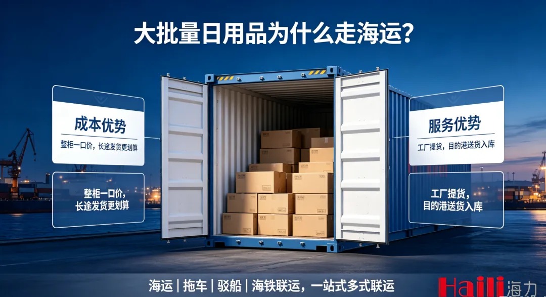 大批量日用品跨区域发货，，，，为什么越来越多企业优先选择海运？？？？？